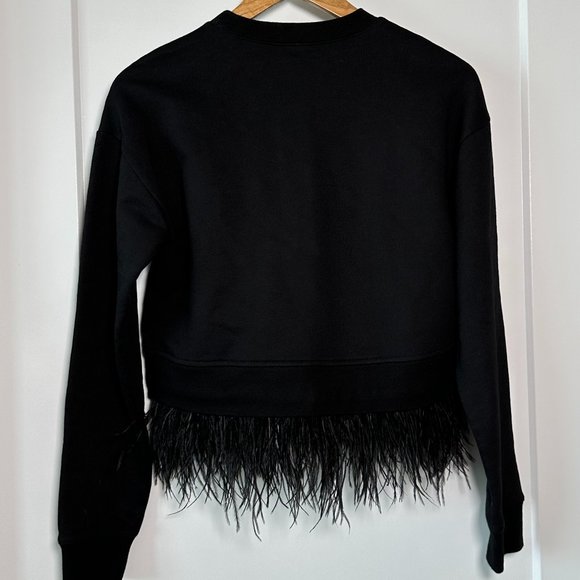 Derek Lam 10 Crosby Sweatshirt w/ Ostrich Feather Trim - Picture 7 of 7